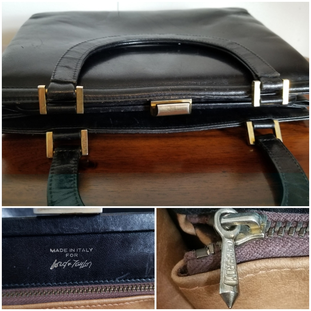 Lord & Taylor Satchel Leather Handbag Vintage - Picture 7 of 8